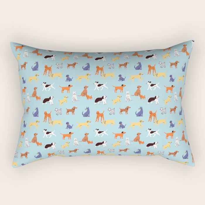 Funny dog animal cartoon art pattern Rectangular Pillow Gallery Image 2