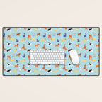 Funny dog animal cartoon art pattern Desk Mat Gallery Image 1