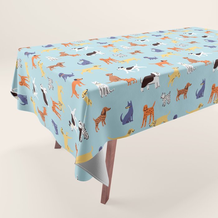 Funny dog animal cartoon art pattern Tablecloth Gallery Image 1