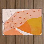 Abstract Sherbet Shapes Of Orange And Yellow. Outdoor Rug Gallery Image 1