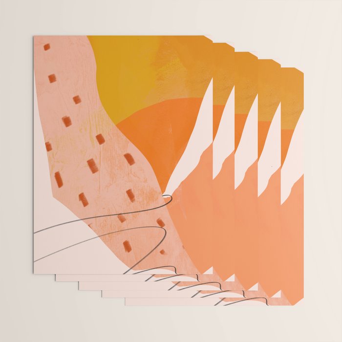 Abstract Sherbet Shapes Of Orange And Yellow. Wrapping Paper Gallery Image 3