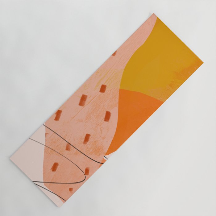 Abstract Sherbet Shapes Of Orange And Yellow. Yoga Mat Gallery Image 1