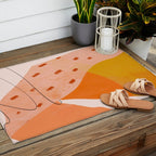 Abstract Sherbet Shapes Of Orange And Yellow. Outdoor Rug Gallery Image 2