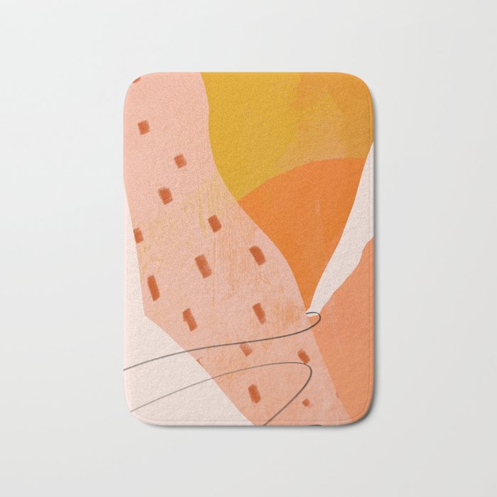 Abstract Sherbet Shapes Of Orange And Yellow. Bath Mat Gallery Image 1