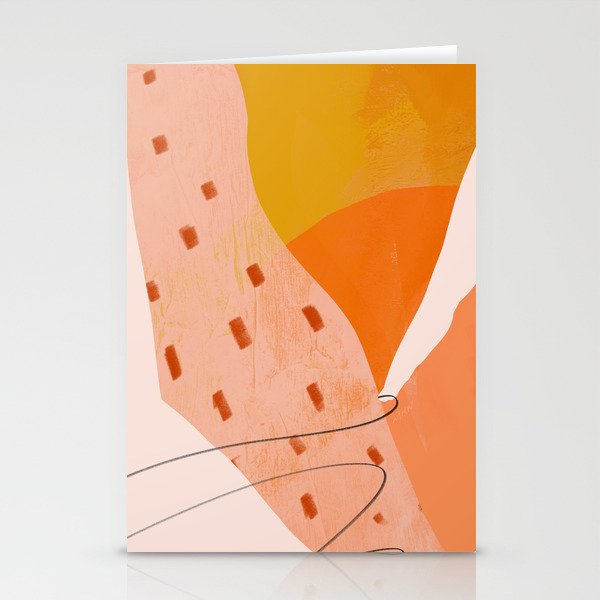 Abstract Sherbet Shapes Of Orange And Yellow. Stationery Card Gallery Image 1