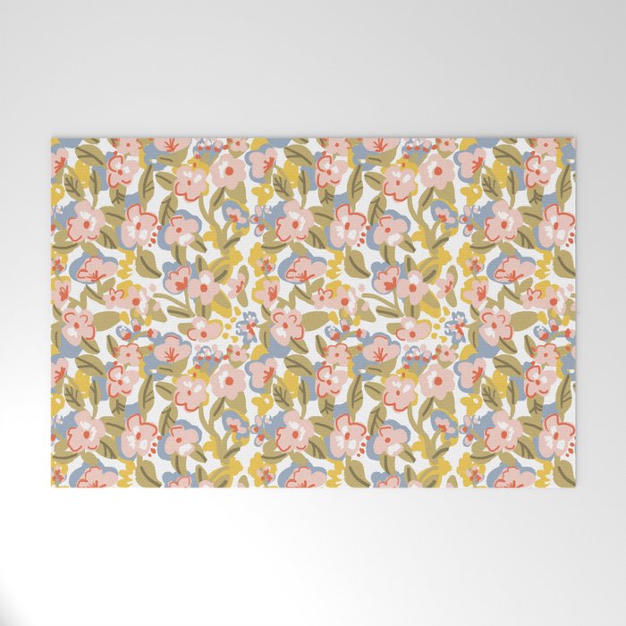 Colorful flower pattern Welcome Mat Gallery Image 1