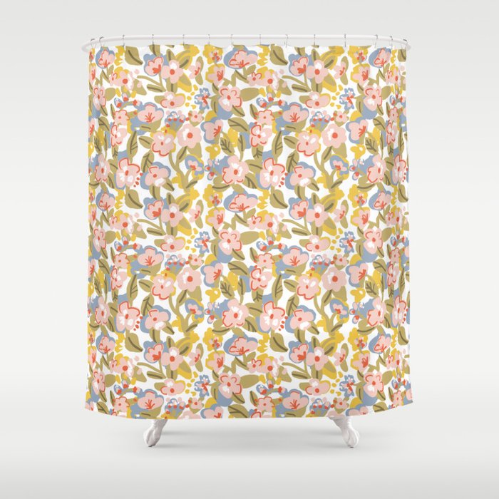 Colorful flower pattern Shower Curtain Gallery Image 1