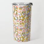 Colorful flower pattern Travel Mug Gallery Image 2