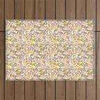 Colorful flower pattern Outdoor Rug Gallery Image 1