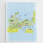 Map of Northern Michigan - Pasty Tour in Blue Jigsaw Puzzle Gallery Image 1