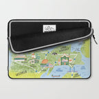Map of Northern Michigan - Pasty Tour in Blue Laptop Sleeve Gallery Image 2