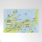 Map of Northern Michigan - Pasty Tour in Blue Welcome Mat Gallery Image 1