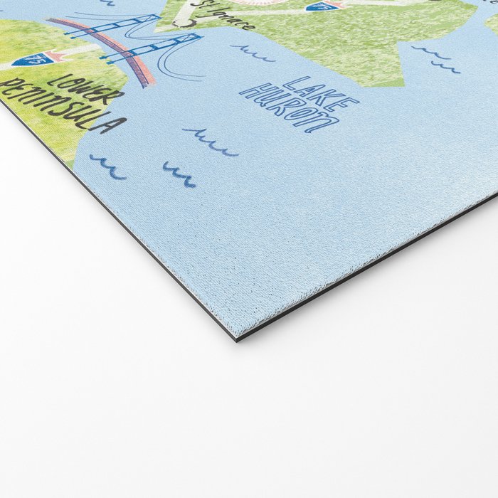 Map of Northern Michigan - Pasty Tour in Blue Welcome Mat Gallery Image 2