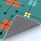 Rounded Rectangles Squares Teal Rug Gallery Image 4
