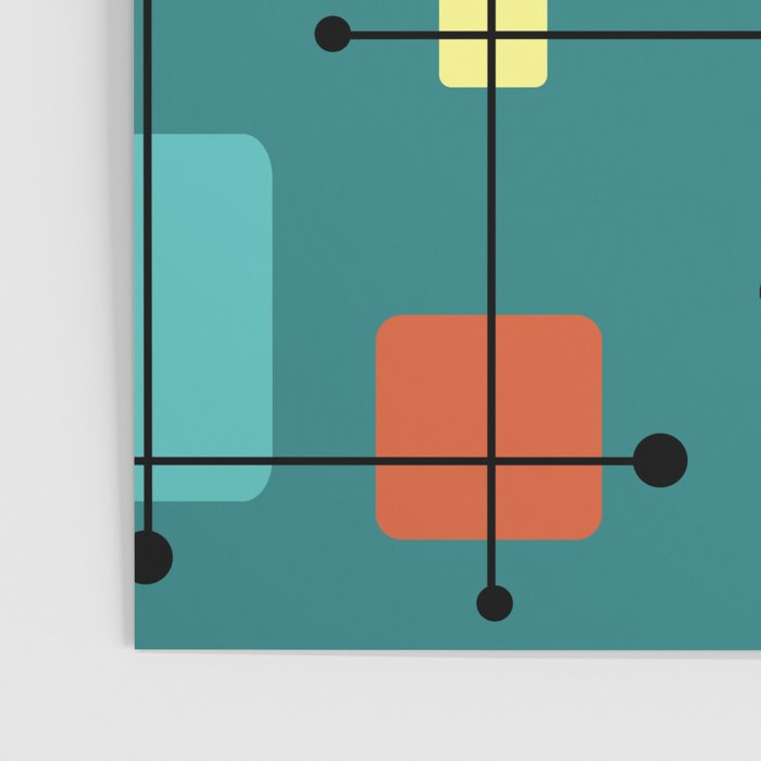 Rounded Rectangles Squares Teal Poster Gallery Image 3