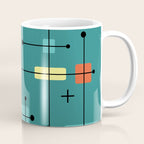 Rounded Rectangles Squares Teal Coffee Mug Gallery Image 1