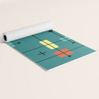 Rounded Rectangles Squares Teal Yoga Mat Gallery Image 2