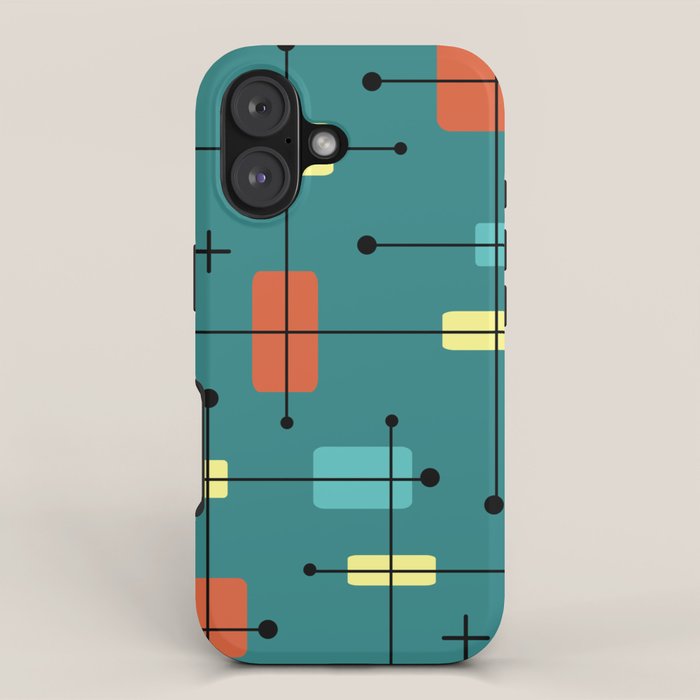 Rounded Rectangles Squares Teal iPhone Case Gallery Image 1