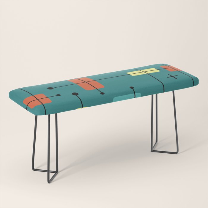 Rounded Rectangles Squares Teal Bench Gallery Image 1