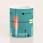 Rounded Rectangles Squares Teal Coffee Mug Gallery Image 4