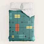 Rounded Rectangles Squares Teal Comforter Gallery Image 6