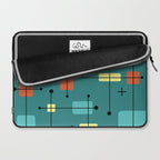 Rounded Rectangles Squares Teal Laptop Sleeve Gallery Image 2