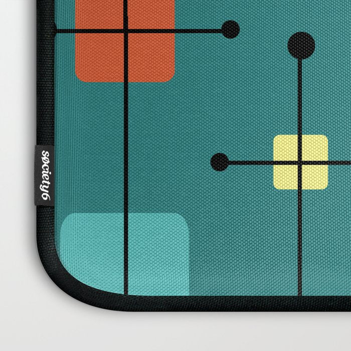 Rounded Rectangles Squares Teal Laptop Sleeve Gallery Image 3