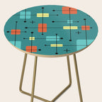 Rounded Rectangles Squares Teal Side Table Gallery Image 2