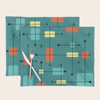 Rounded Rectangles Squares Teal Placemat Gallery Image 1