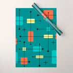 Rounded Rectangles Squares Teal Wrapping Paper Gallery Image 1
