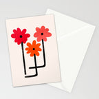 Scarlet Minimalist Red Floral Art Stationery Card Gallery Image 2