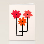 Scarlet Minimalist Red Floral Art Stationery Card Gallery Image 2