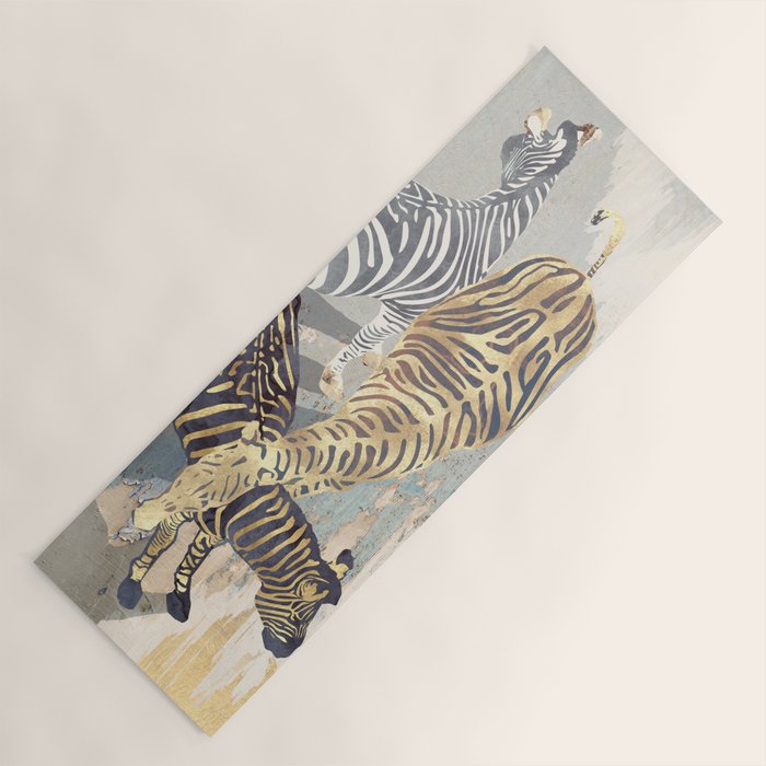 Metallic Zebras Yoga Mat Gallery Image 1
