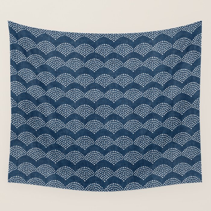 Wabi Sabi Arches in Blue Wall Tapestry Gallery Image 4