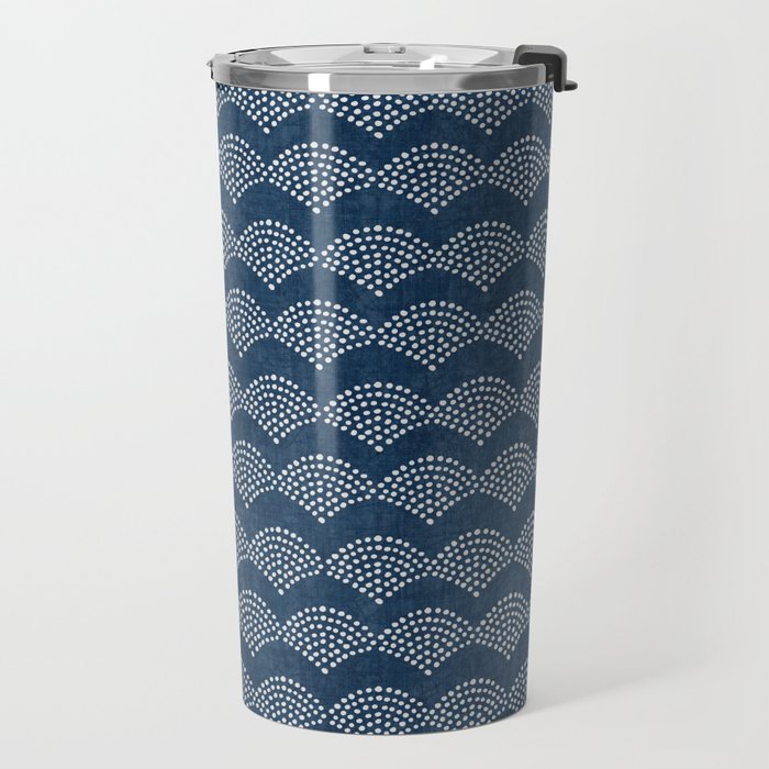 Wabi Sabi Arches in Blue Travel Mug Gallery Image 2