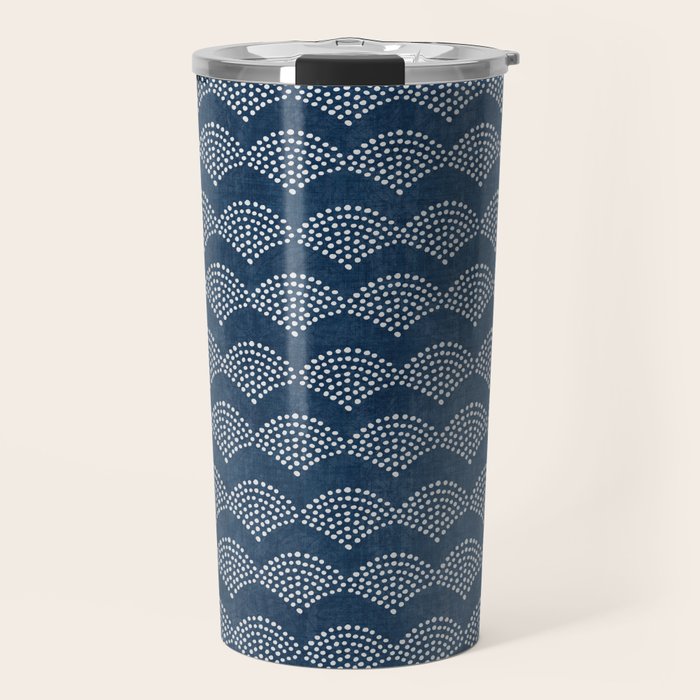 Wabi Sabi Arches in Blue Travel Mug Gallery Image 1