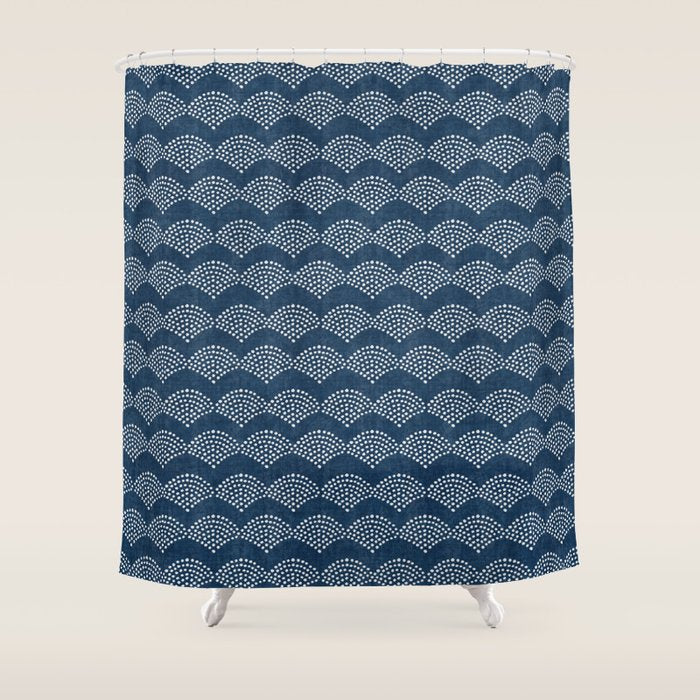 Wabi Sabi Arches in Blue Shower Curtain Gallery Image 1