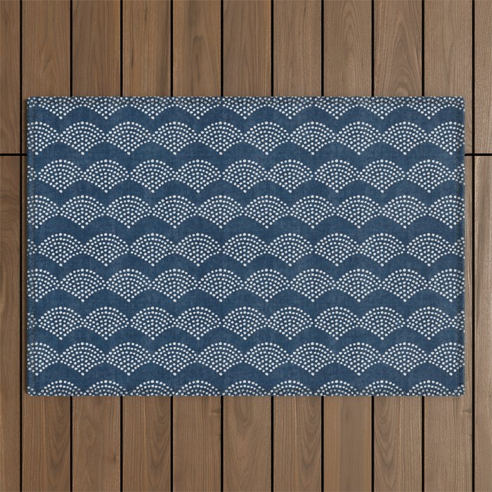 Wabi Sabi Arches in Blue Outdoor Rug Gallery Image 1