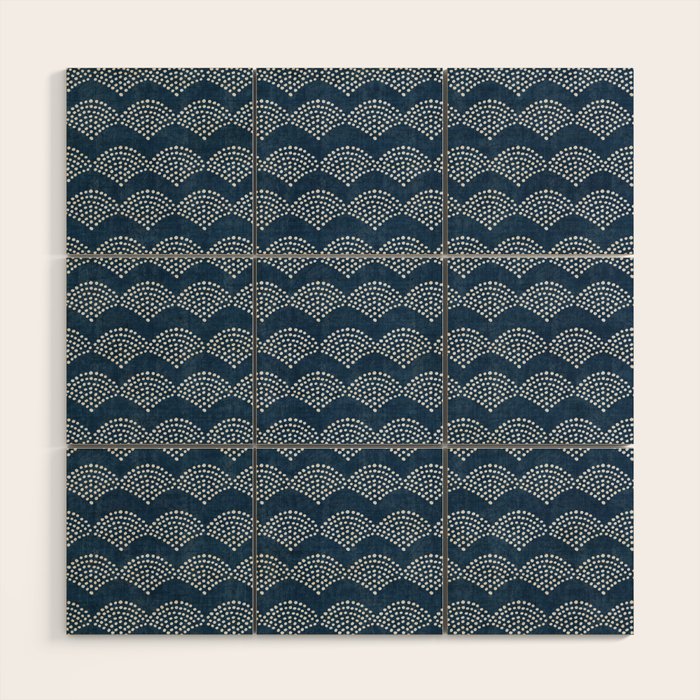 Wabi Sabi Arches in Blue Wood Wall Art Gallery Image 1