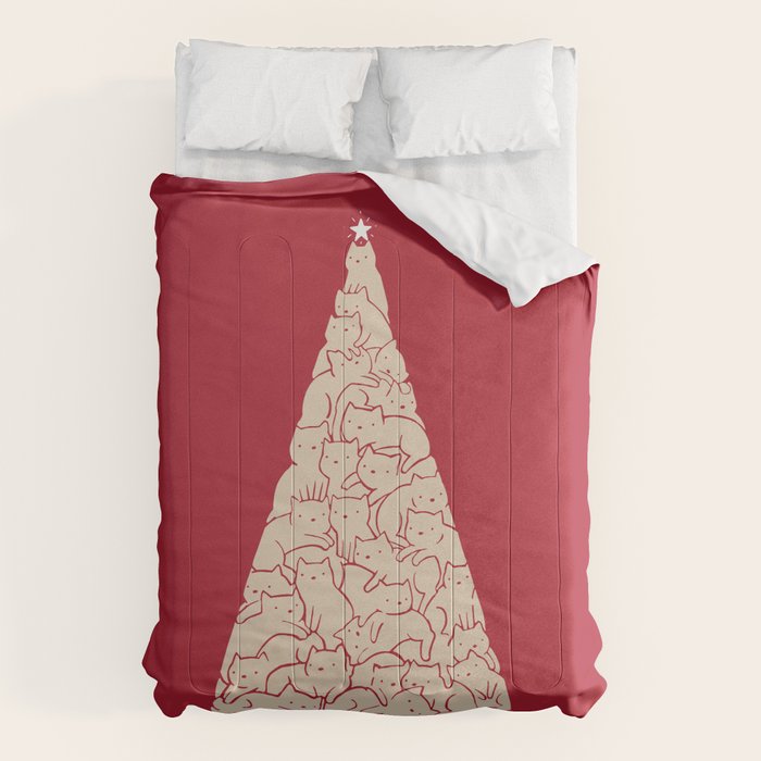 Cat Landscape 169: Merry Catsmas Comforter Gallery Image 1