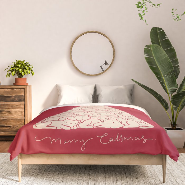Cat Landscape 169: Merry Catsmas Comforter Gallery Image 3