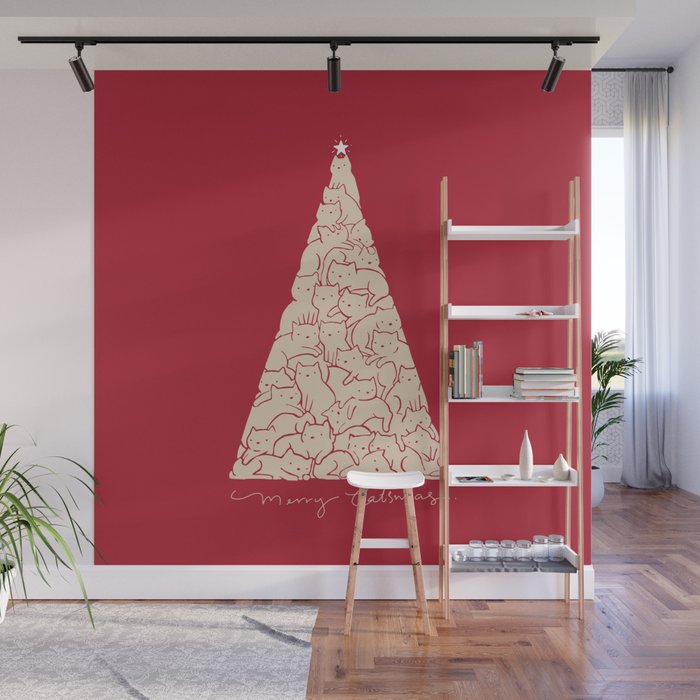 Cat Landscape 169: Merry Catsmas Wall Mural Gallery Image 1