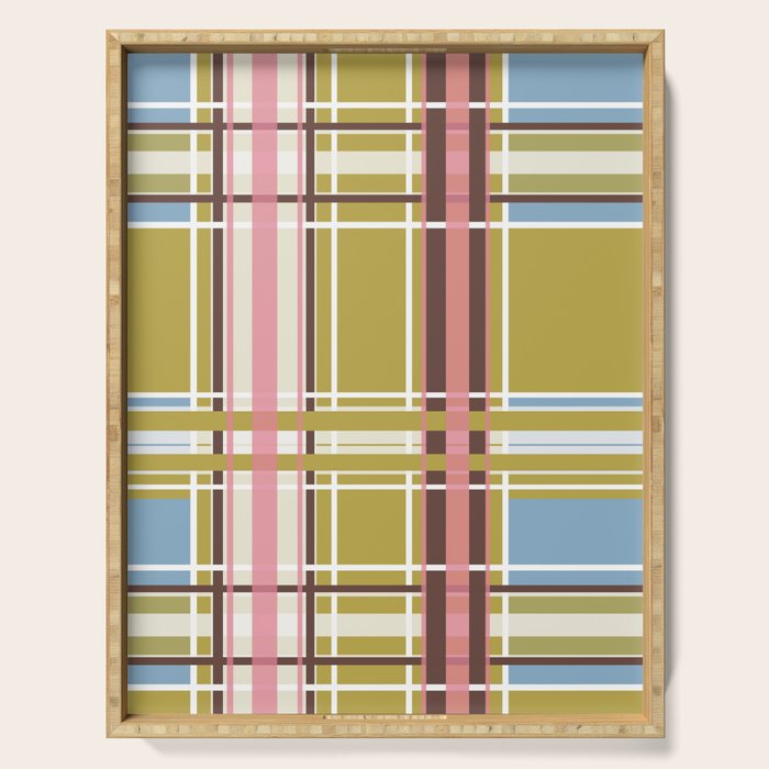 Subtle Plaid Warmth Serving Tray Gallery Image 1
