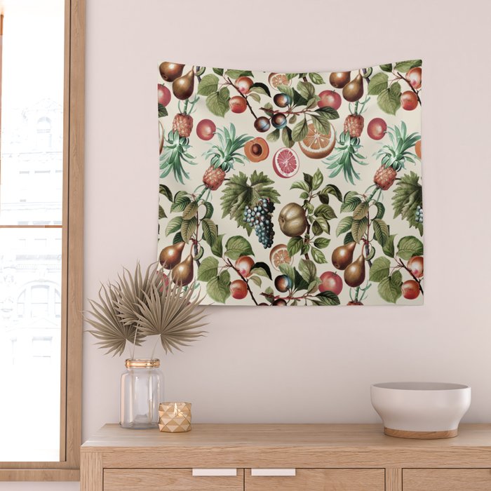 Fruitful Florals, Vintage Prints Food Wall Tapestry Gallery Image 2