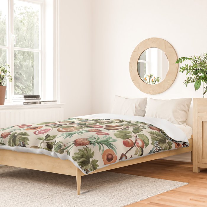 Fruitful Florals, Vintage Prints Food Duvet Cover Gallery Image 2