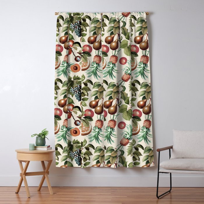 Fruitful Florals, Vintage Prints Food Window Curtain Gallery Image 5