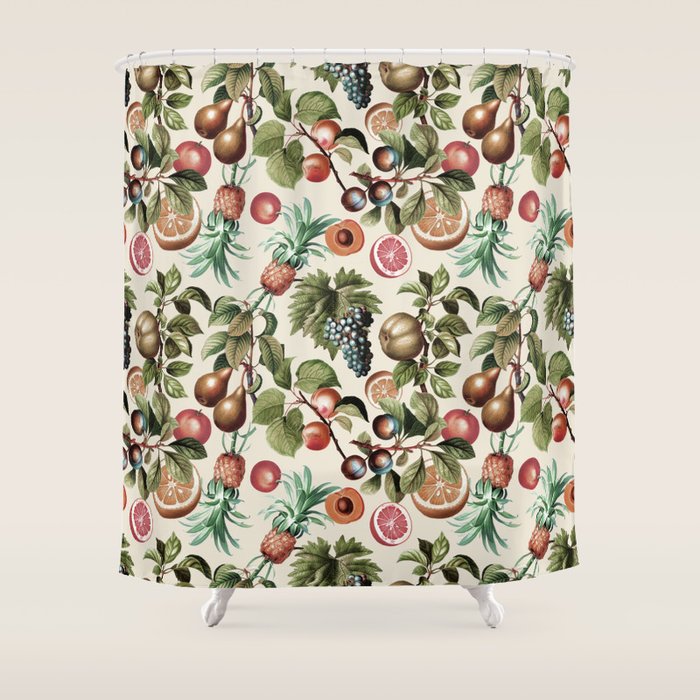 Fruitful Florals, Vintage Prints Food Shower Curtain Gallery Image 1