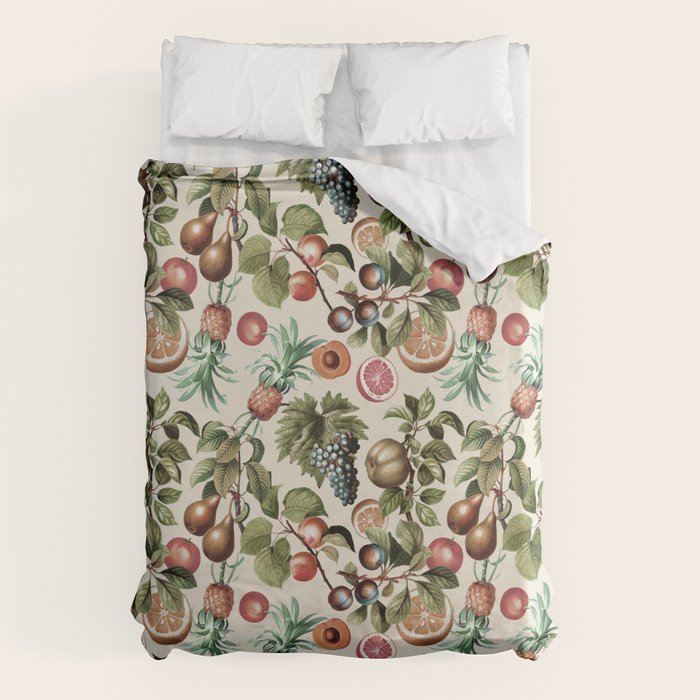 Fruitful Florals, Vintage Prints Food Duvet Cover Gallery Image 6