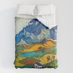 Les Alpilles, Mountain Landscape near South Reme Vincent van Gogh 1889 Duvet Cover Gallery Image 6