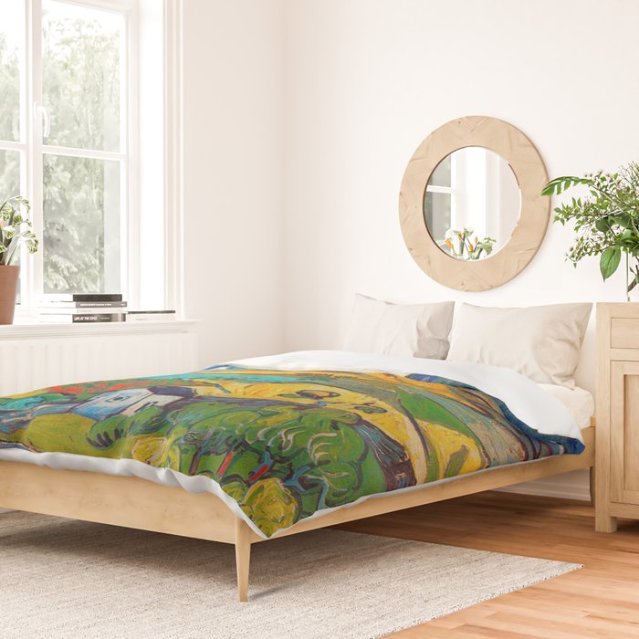 Les Alpilles, Mountain Landscape near South Reme Vincent van Gogh 1889 Duvet Cover Gallery Image 2